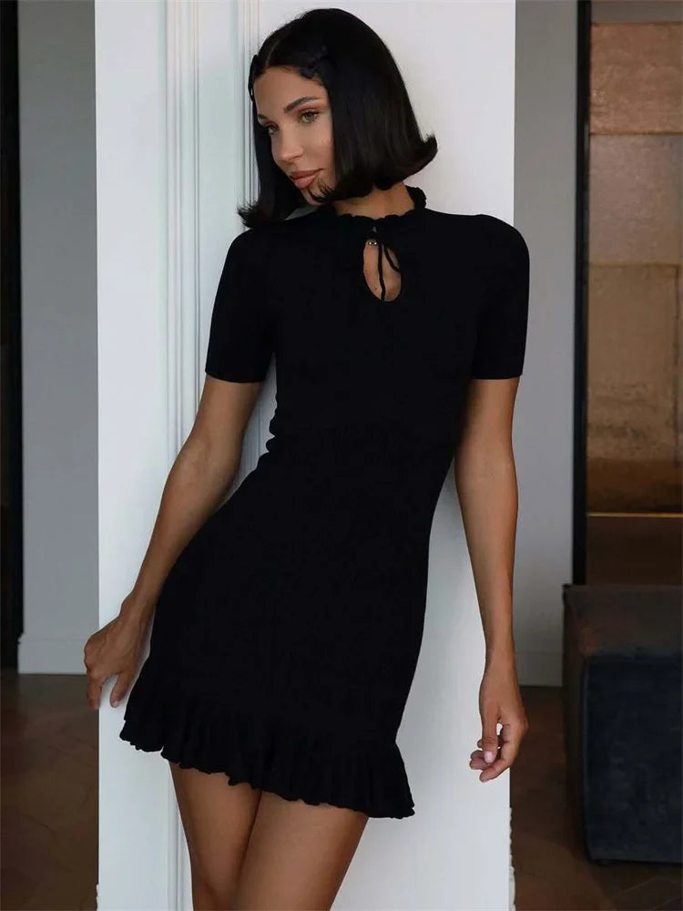 Talina Knit Ruffle Mini Dress