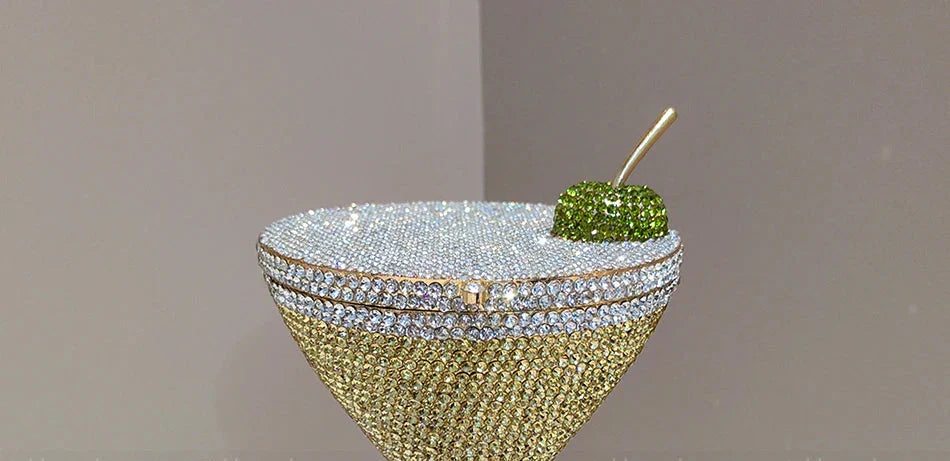 Cherry Goblet Rhinestone Clutch Bag