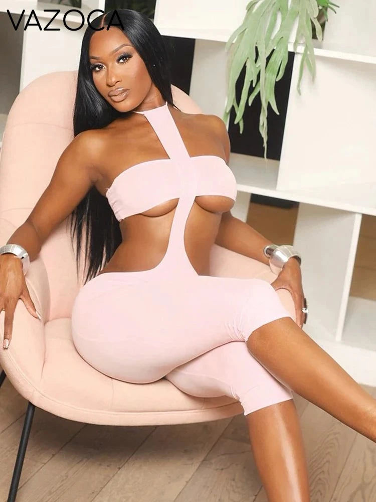 Josephine Halter Backless Romper
