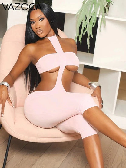 Josephine Halter Backless Romper