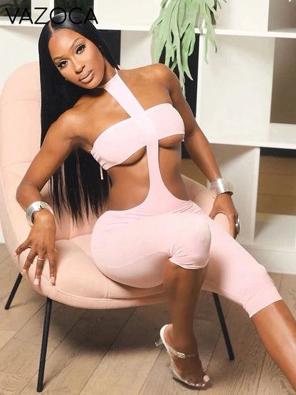 Josephine Halter Backless Romper