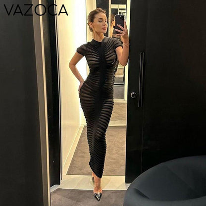 Elegant Knitted See Through Dress