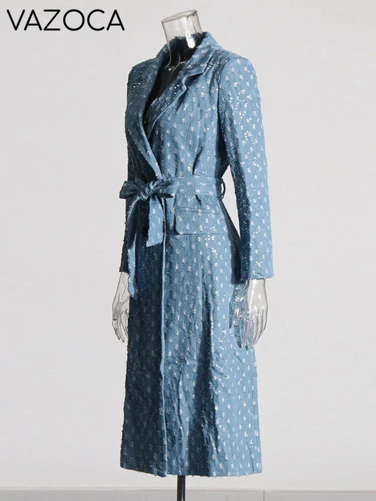 Sashes Denim Trench Coat