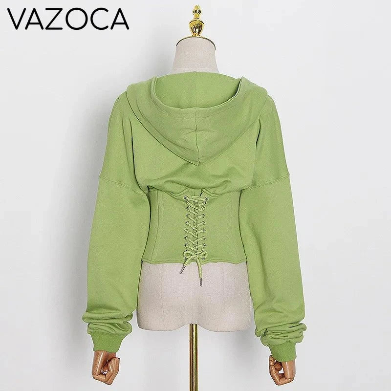 Hoodie Bandage Corset Jacket