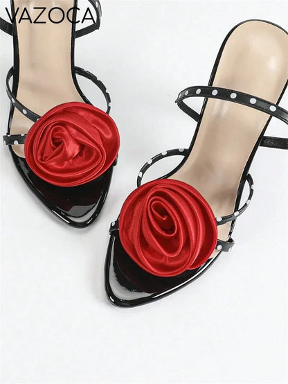 Rose Flower High Heels