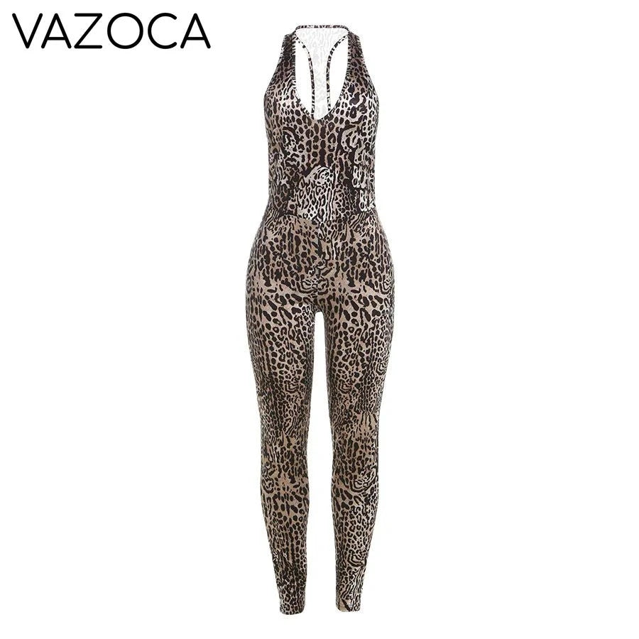 Peach Leopard Jumpsuit