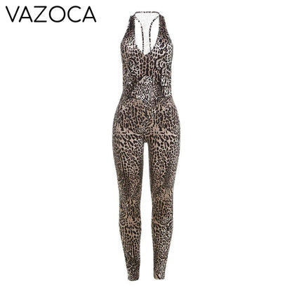 Peach Leopard Jumpsuit