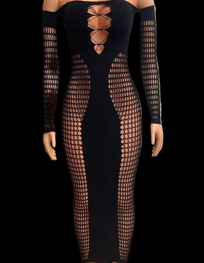 Caroline Mesh Maxi Dress