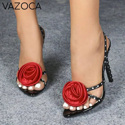 Rose Flower High Heels