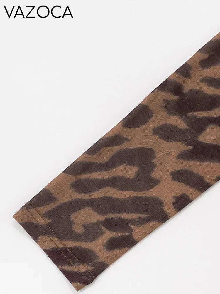 Amy Leopard Turtleneck Pants Set