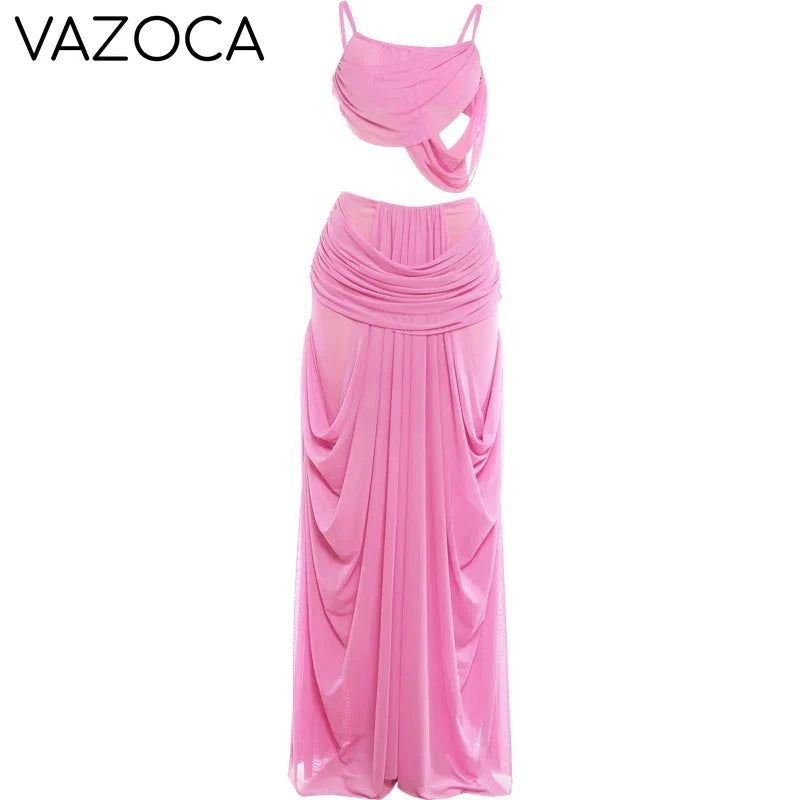 Onya Mesh Ruched Skirt Set