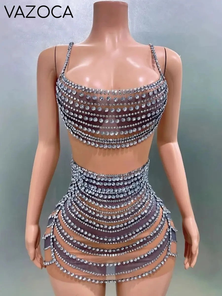 Shinning Diamond Mini Dress