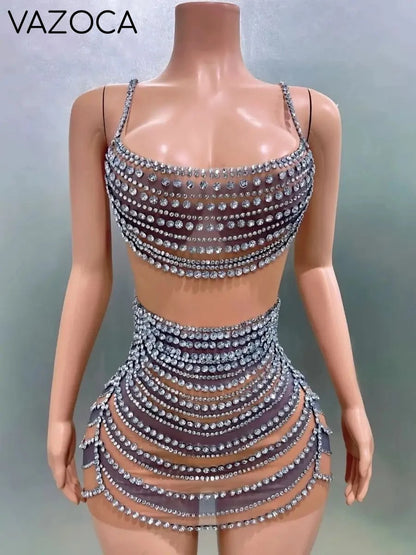Shinning Diamond Mini Dress