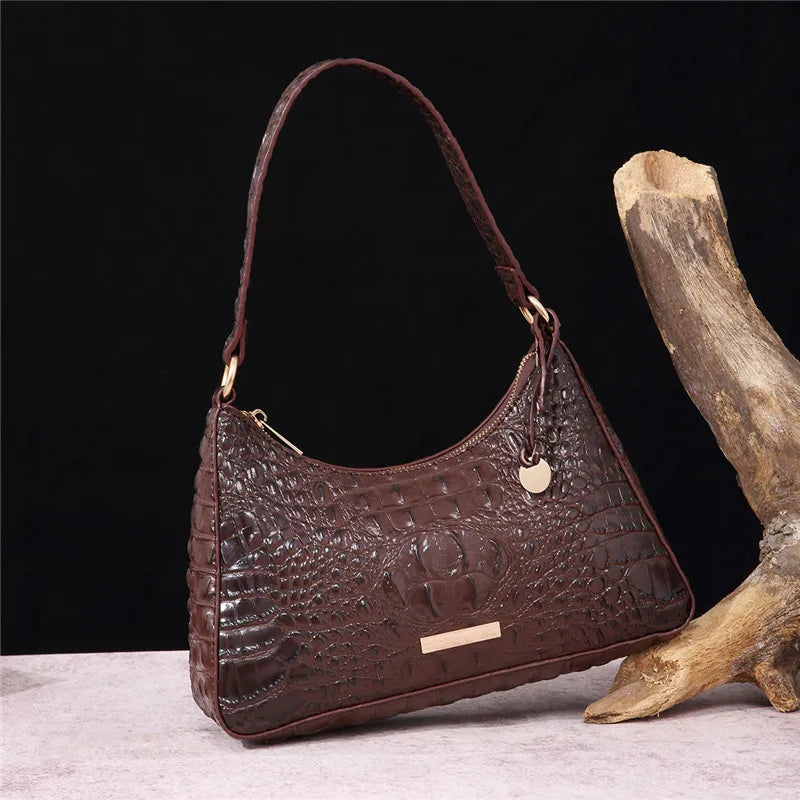 Reptile Luxe Shoulder Handbag
