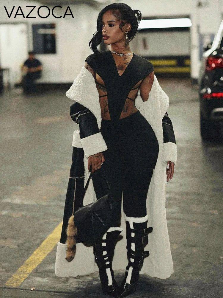 Faux Leather Trench Coat