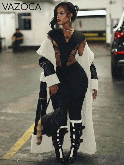 Faux Leather Trench Coat