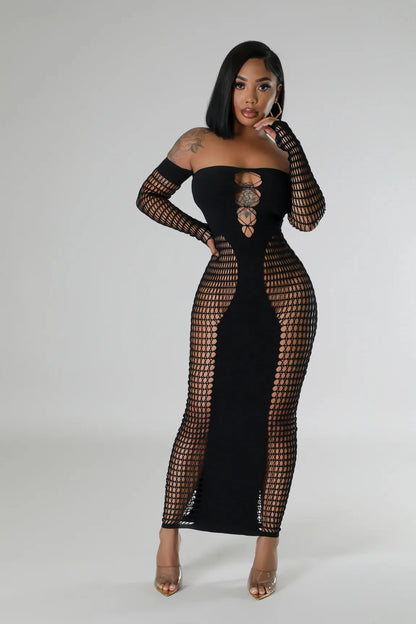 Caroline Mesh Maxi Dress