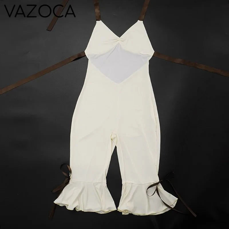 Bowknot Backless Jumpsuit