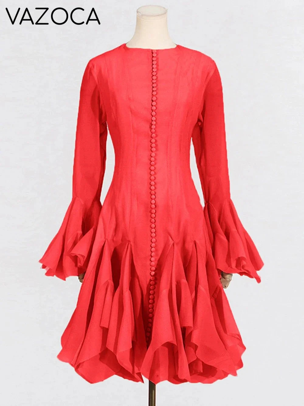Lory Peated Flare Midi Dress