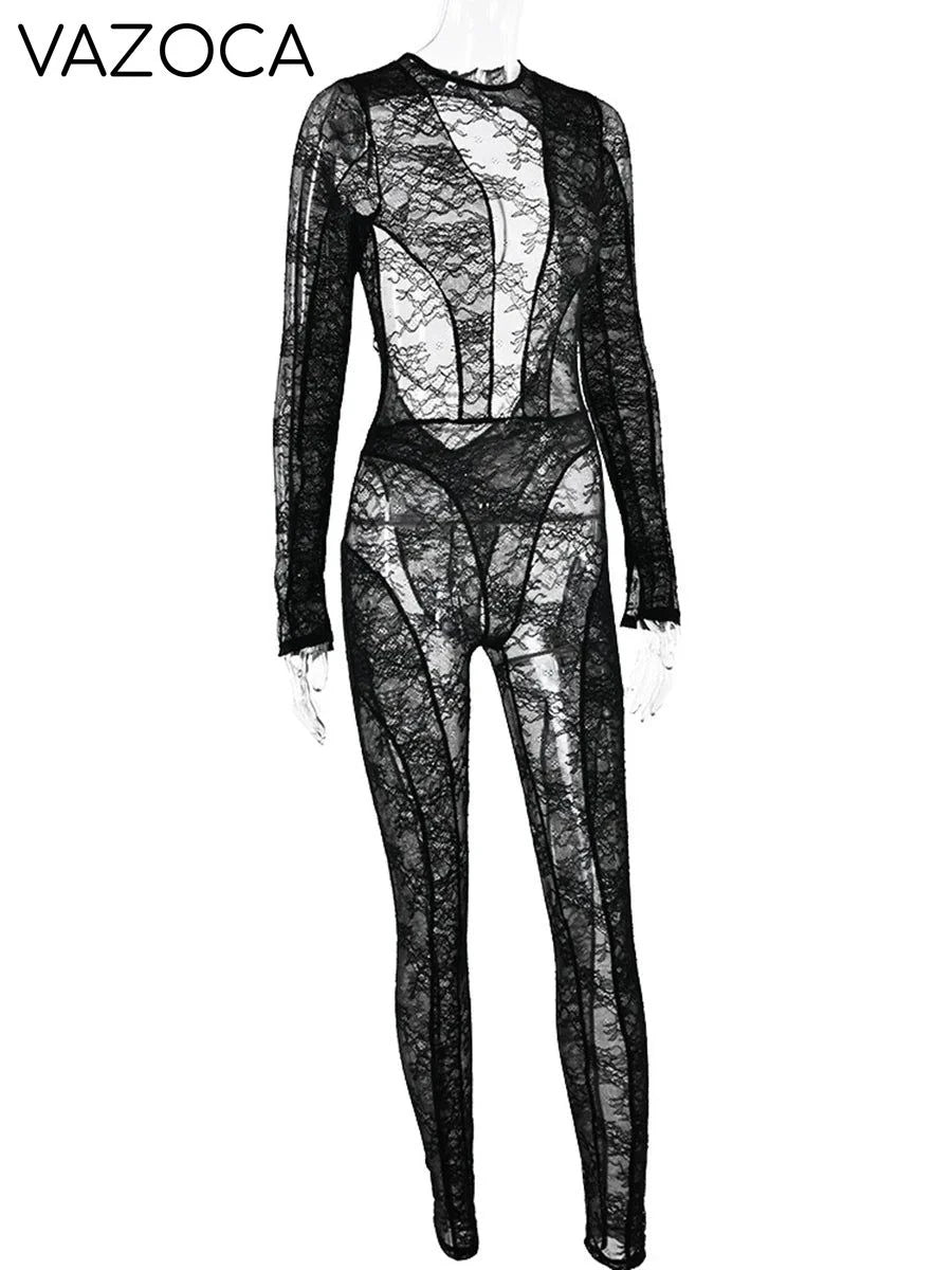Naisha Mesh Sheer Jumpsuit