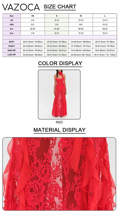 Red Cocktail Maxi Dress