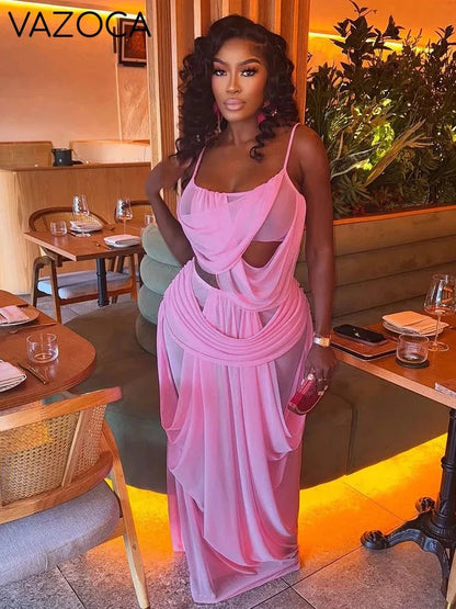 Onya Mesh Ruched Skirt Set