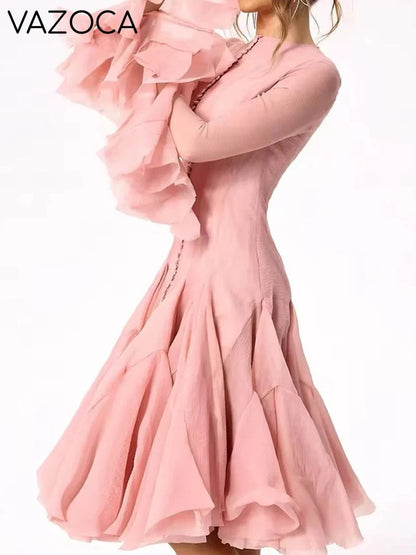 Lory Peated Flare Midi Dress