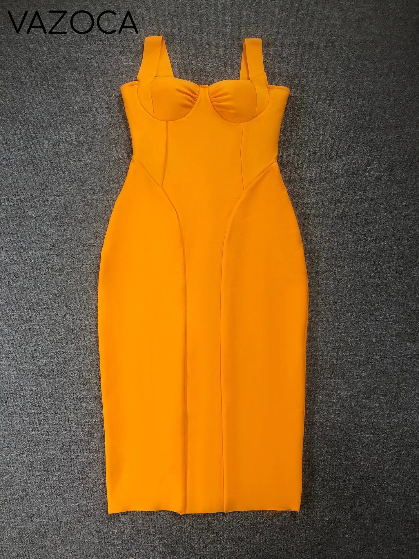 Vibrant Orange Bodycon Bandage Dress