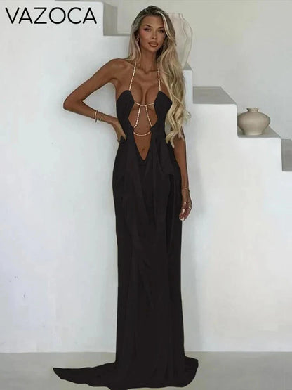 Nina Ruched Maxi Dress