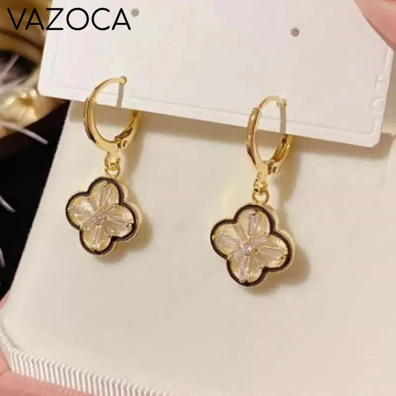 Leaf Clover Dangle Earrings