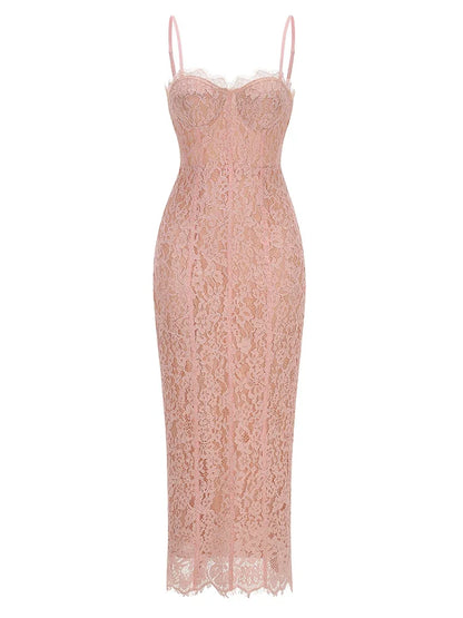 Floral Lace Bodycon Maxi Dress