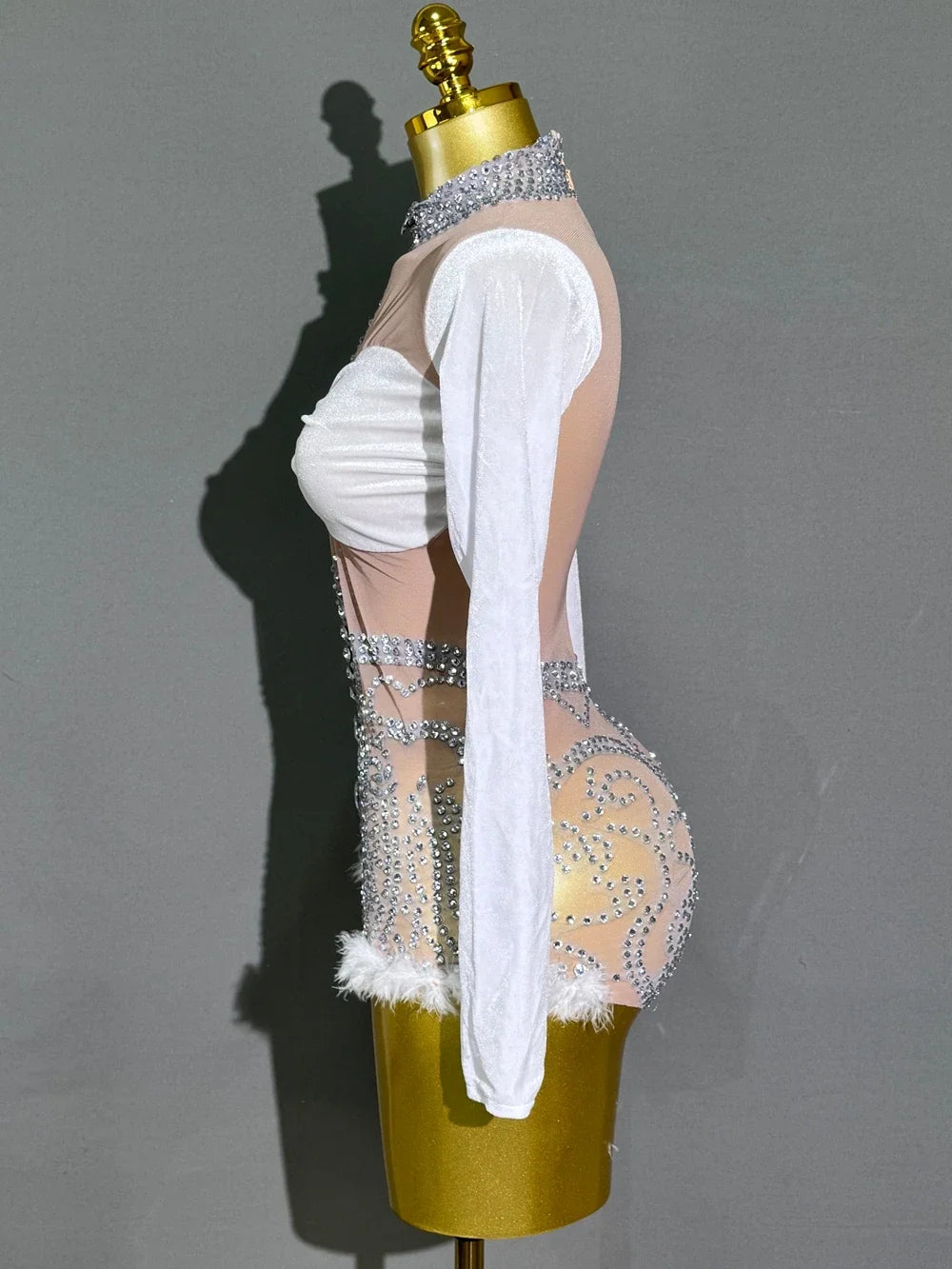 In The Spotlight Embellished Feather Romper