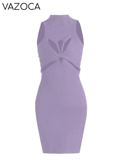 Dearra Knit Mini Dress PURPLE