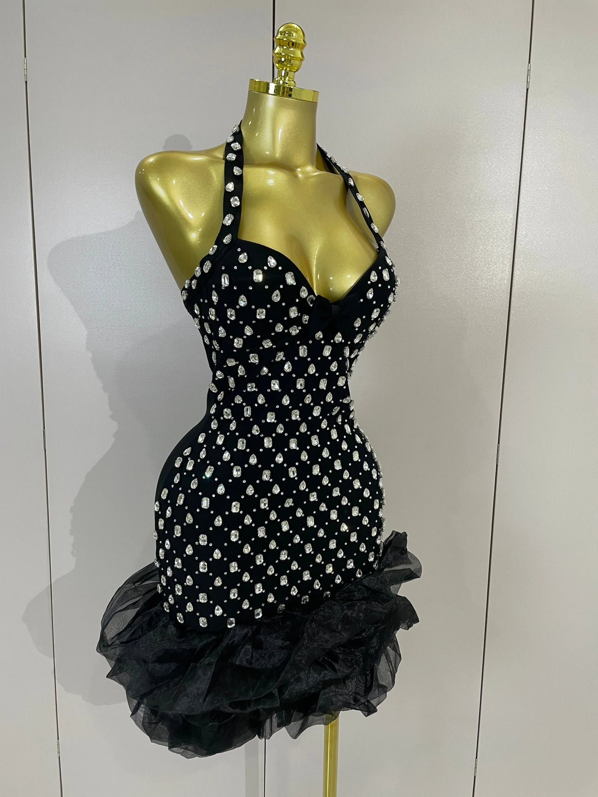 Sarah Rhinestone Bandage Mini Dress