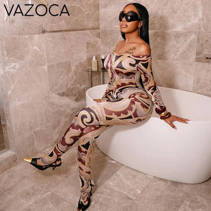 Baroque Off-Shoulder Jumpsuit
