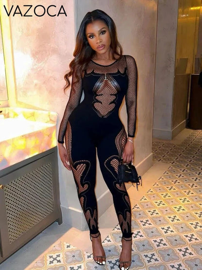 Stella Mesh Jumpsuit black