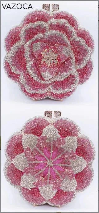 Floral Crystal Clutch Purse