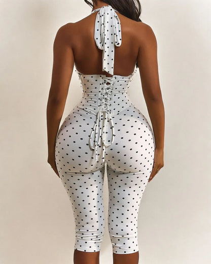 Polka Dot Corset Romper