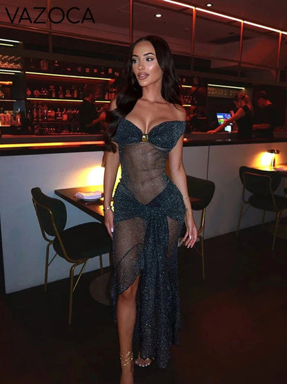 Pure Bright Silk Mesh Dress