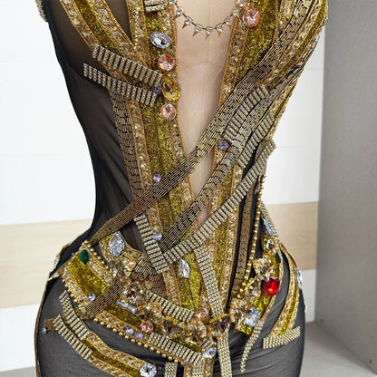 Shawna Rhinestone Corset Mini Dress