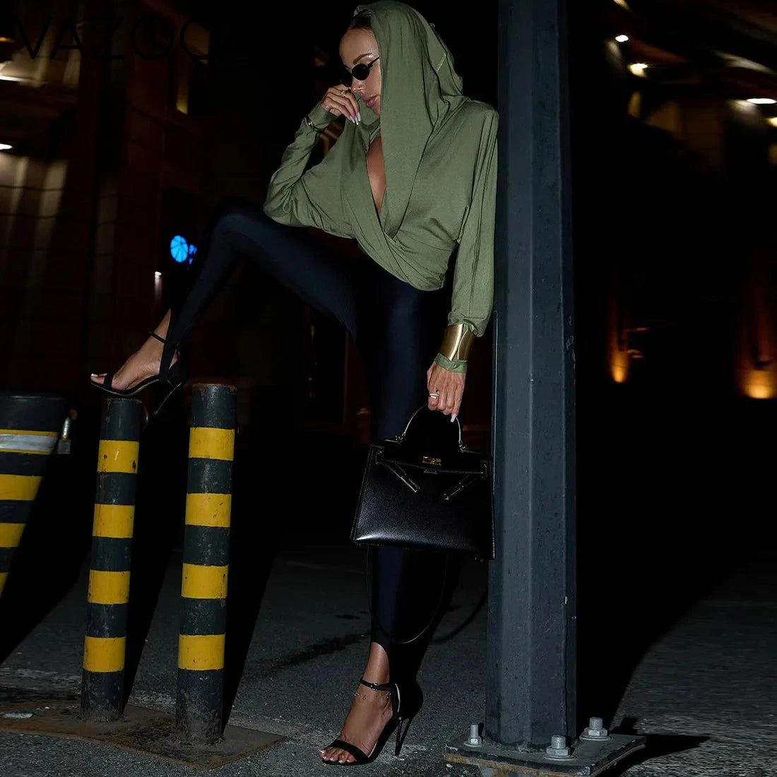 Drape Hooded Wrap Top