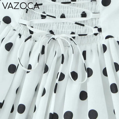 Polka Dot Puff Mini Dress