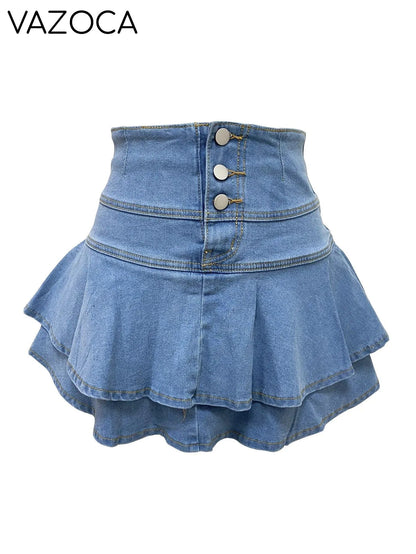 Abie Denim Skirt -Wash Blue
