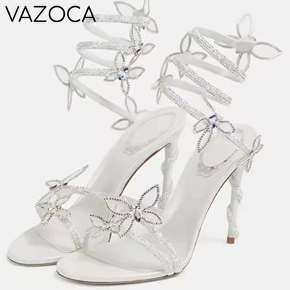 Flower Embellished High Heels