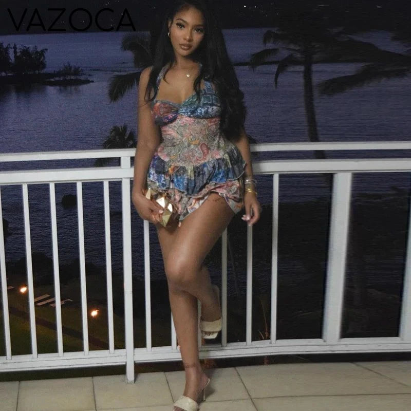Paisley Halter Mini Dress