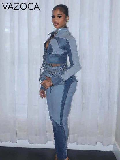 Shya Tracksuit Denim Set