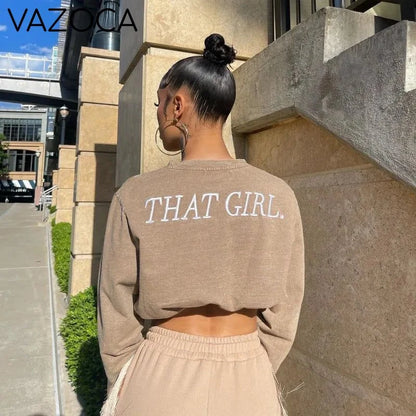 That Girl Crop Sweatshirt Khaki