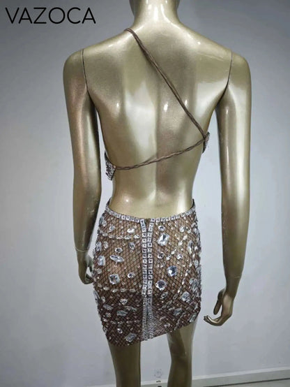 Anaya Mesh Sequins Mini Dress