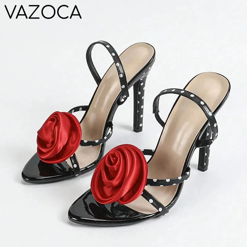 Rose Flower High Heels