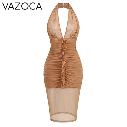 Bella Mesh Pleated Dress